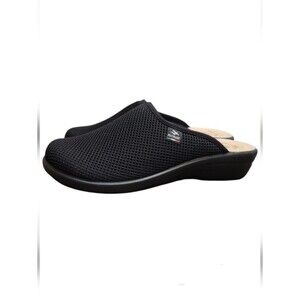 Fly Flot Black Clog Slip-on Mesh with Leather Insoles Made in Italian Mules
